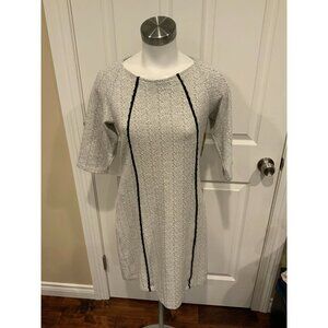 Trouble At The Mill Anthropologie White & Black Speckled Dress, Size XS, NWT!